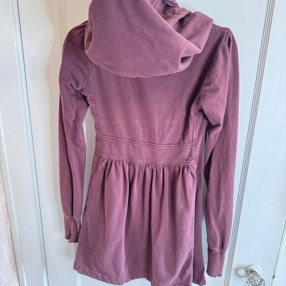 Sloan Essentials Red Purple Hooded Long Sleeve Sweater Jacket Zip Front sz XS - Picture 4 of 10
